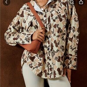 Camouflage Floral Button-Up Shirt